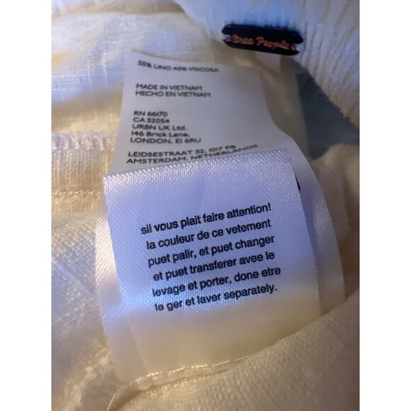 Free People Womens XS Linen Viscose Blend Casual Shorts Elastic Waist & Pockets - Picture 4 of 5